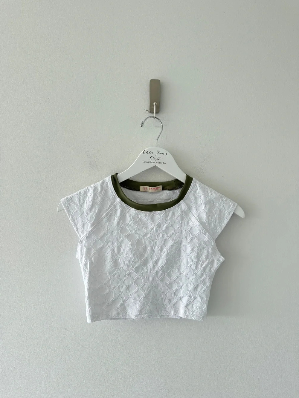 FREE PEOPLE Sonny Jacquard Crop Tee S